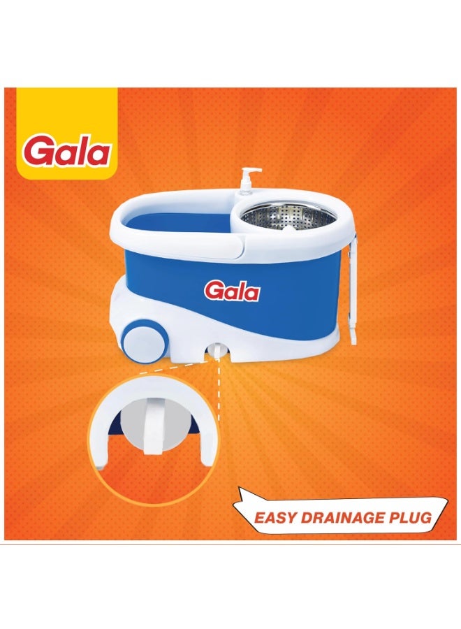 Gala - 142651 Jet Spin mop with stainless steel wringer, jumbo wheels and 2 refills (White and Blue) - Image 5